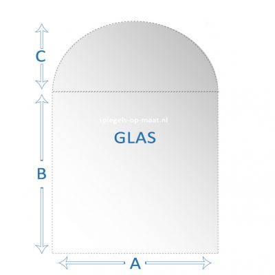 Glas - getoogde bovenzijde