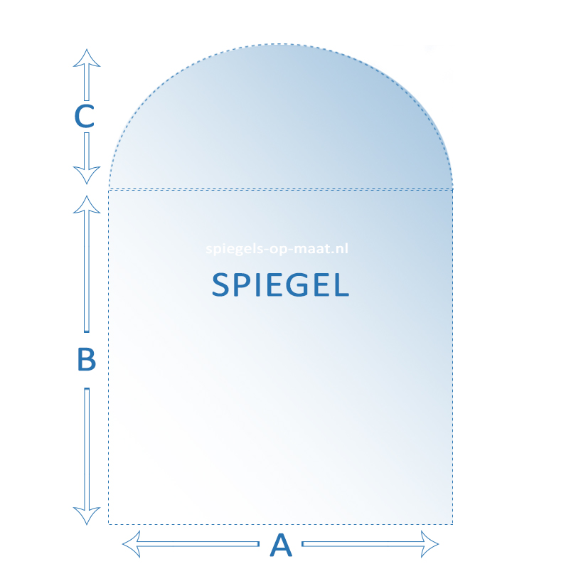 Dicteren Hymne Sceptisch Spiegel op maat - getoogde bovenzijde - spiegels-op-maat.nl