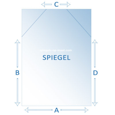 Spiegel op maat - schuine hoek